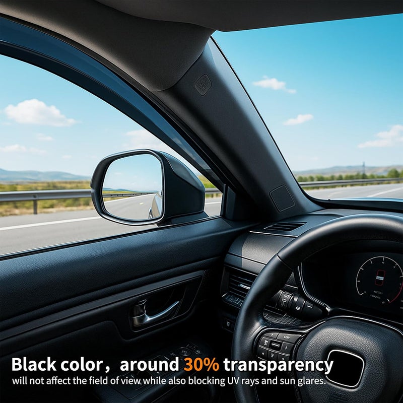 Vesul Compatible with Honda CR-V CRV 2026-2023 All Trims Tape on Extended Window Deflector Rain Guard Vent Visor Shield Cover with 304 Stainless Steel Trim Smoke Black - Image 5